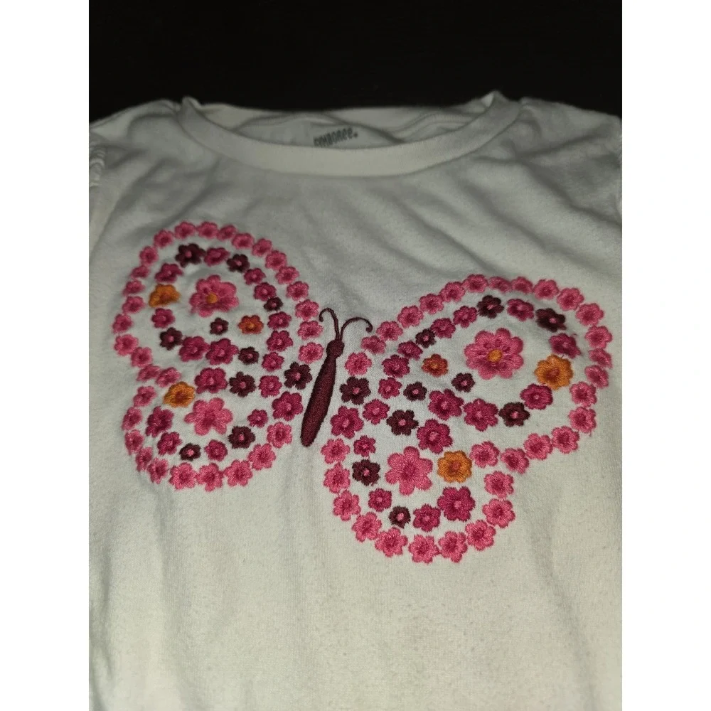 Gymboree butterfly girl top and plaid skort size 5
